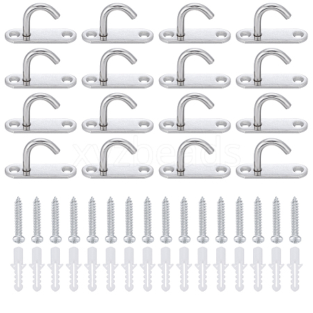 16Pcs Stainless Steel Hooks STAS-GO0001-37-1