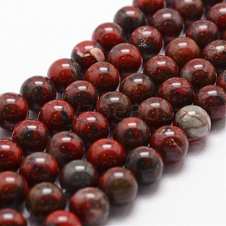 Natural Brecciated Jasper Bead Strands G-D840-67-6mm-1