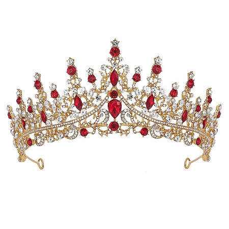 Alloy Rhinestone Crown Hair Bands for Girls Women Party Decoration HULI-PW0002-006G-04-1