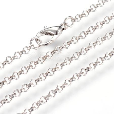 Iron Rolo Chains Necklace Making MAK-R017-45cm-P-1