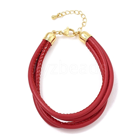 Microfiber Leather Multi-strand Cord Bracelets Makings FB-CBA983F-01G-11-1
