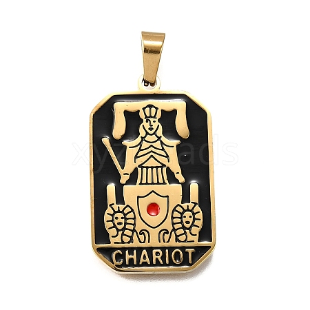 Tarot 304 Stainless Steel Enamel Pendants STAS-M119-09L-G-1