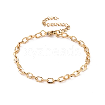 Vacuum Plating 304 Stainless Steel Cable Chain Bracelet for Men Women BJEW-E031-05C-G-1