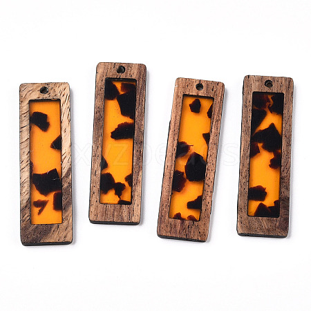 Transparent Resin & Wood Pendants WOOD-TADZ0001-03-01-1