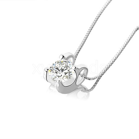 925 Sterling Silver Pendant Necklaces NJEW-BB50404-C-1