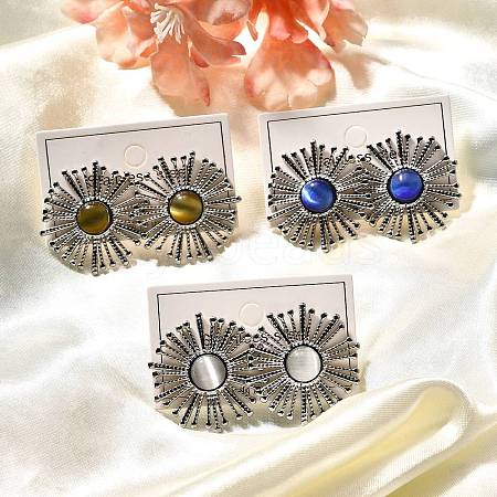 304 Stainless Steel Glass Stud Earrings EJEW-M070-05P-1