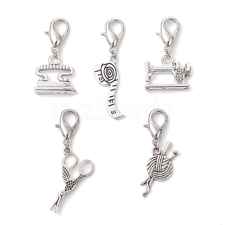 Alloy Pendant Decorations HJEW-JM01795-S-1