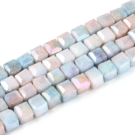 Anti-Tarnish Electroplate Glass Beads Strands GLAA-T025-6mm-10J-1