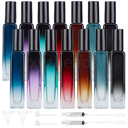 14Pcs Rectangle Gradient Glass Spray Bottle AJEW-GO0005-86-1