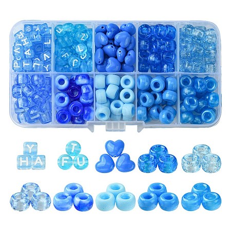 250Pcs Transparent & Opaque Acrylic Beads and Plastic Beads Kits DIY-FS0006-08-1