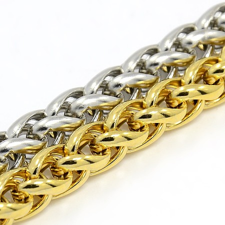 Trendy Men's 304 Stainless Steel Wheat Chain Bracelets STAS-A028-B002-1