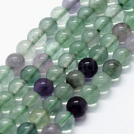 Natural Fluorite Beads Strands G-I199-12-4mm-1