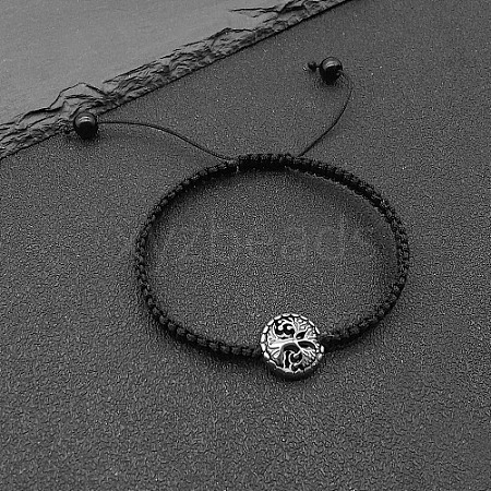 Alloy Tree of Life Bead Braided Bead Bracelets JJ4259-2-1