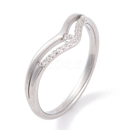 304 Stainless Steel Finger Ring for Women RJEW-C086-08-P-1