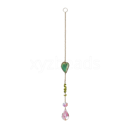 Agate & Crystal Glass Sun Catcher Pendant PW-WGF0FEC-01-1