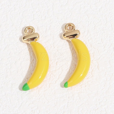 Fruit Alloy Enamel Pendants ENAM-P264-02J-G-1