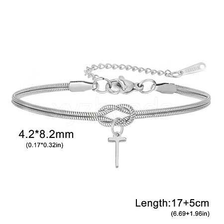 304 Stainless Steel Initial Charm Bracelets FS-WGD8E41-45-1