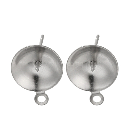 Anti-Tarnish 304 Stainless Steel Stud Earring Findings STAS-P370-02E-P-1