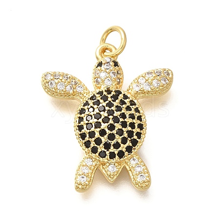 Brass Micro Pave Cubic Zirconia Pendants KK-B128-04G-1