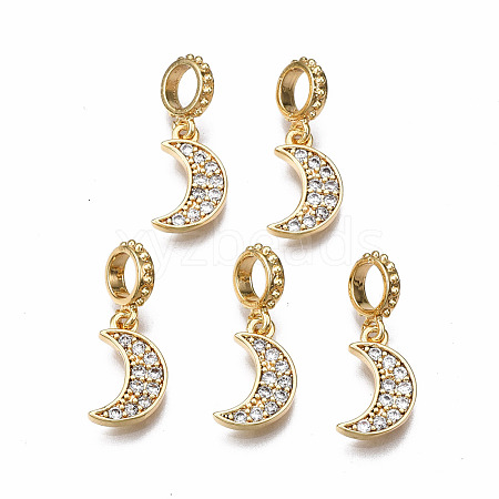 Brass Micro Pave Clear Cubic Zirconia Pendants KK-Q277-051-NF-1