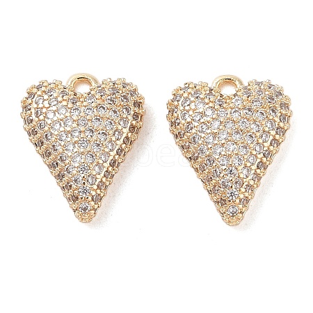 Brass Micro Pave Clear Cubic Zirconia Pendants KK-S388-01G-02-1