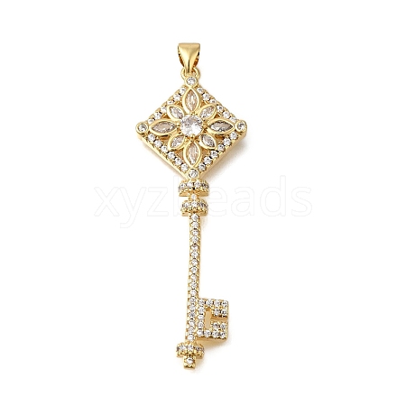 RacRack Plating Brass Micro Pave Cubic Zirconia Big Pendants ZIRC-F142-51G-1