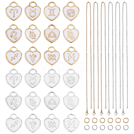 DIY 12 Constellations Pendant Necklaces Making Kits DIY-PH0001-02-1