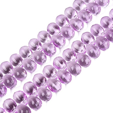 Baking Paint Transparent Glass Beads Strands GL-N005-02A-D04-1