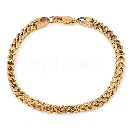 304 Stainless Steel Wheat Chain Bracelets BJEW-H508-06G-01-1