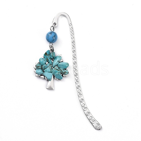 Tibetan Style Alloy Bookmarks AJEW-JK00158-07-1