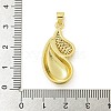 Rack Plating Brass Micro Pave Clear Cubic Zirconia Pendants KK-Z067-17G-3