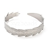 Non-Tarnish 304 Stainless Steel Feather Cuff Bangles BJEW-G694-03P-2