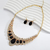 Alloy Rhinestone Bib Necklaces & Dangle Earrrings Sets for Women WG5541E-02-1