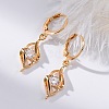 Brass Micro Pave Clear Cubic Zirconia Leverback Earrings EJEW-K300-20G-3