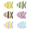 6Pcs 6 Colors Painted Glass Beads LAMP-CJ0002-93-1