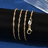 1.5mm Rack Plating Brass Singapore Chain Necklaces for Women Men MAK-L044-22G-3