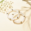 2Pcs 2 Color White Acrylic Curved Tube Chunky Stretch Bracelets Set with CCB Plastic for Women BJEW-JB08126-2