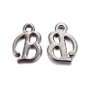 Gunmetal Plated Alloy Letter Pendants LS-PALLOY-J718-01B-B-1