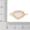 Golden Plated Brass Pave Clear Cubic Zirconia Connector Charms KK-L218-002G-01-3