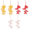 ANATTASOUL 3 Pairs 3 Colors Cloth Flower Cluster Dangle Stud Earrings EJEW-AN0002-04-1