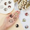 12Pcs 12 Colors Gemstone Pendants G-PH0001-33-WH-6