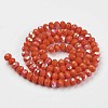 Electroplate Opaque Solid Color Glass Beads Strands EGLA-A034-P6mm-L03-2