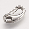 Tarnish Resistant 304 Stainless Steel Push Gate Snap Keychain Clasp Findings STAS-P170-07P-2