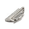 Brass Micro Pave Clear Cubic Zirconia Fold Over Clasps KK-G414-07P-4