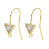 Brass Micro Pave Cubic Zirconia Earrings Findings EJEW-B063-05G-01-1