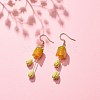 Plastic 3D Flower Long Dangle Earrings EJEW-JE04936-02-2