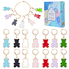 Alloy Enamel Bear Pendant Locking Stitch Markers HJEW-SC00002-1