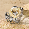 Hammered Alloy Finger Link Rings for Women FS-WG9B92C-01-3