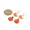 Halloween Pumpkin Jack-O'-Lantern Synthetic Turquoise Dangle Earring EJEW-JE05170-3