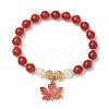 Natural Carnelian Beaded Stretch Bracelets for Women BJEW-JB11328-2